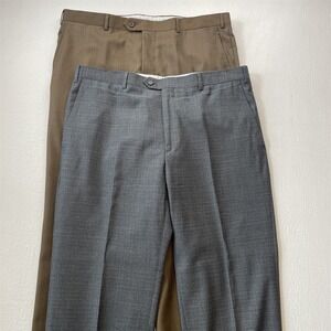 Lot 2 Santorelli 38x32 Romeo‎ Italy Made Straight Wool Mens Dress Pants